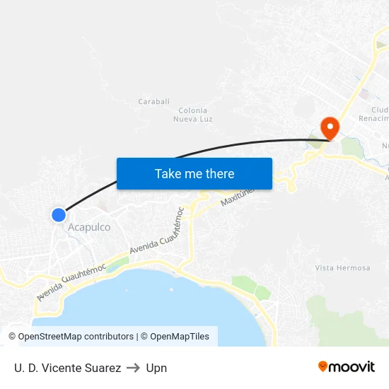 U. D. Vicente Suarez to Upn map