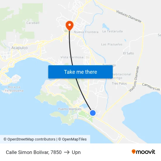 Calle Simon Bolívar, 7850 to Upn map