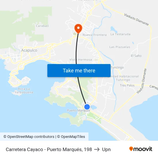 Carretera Cayaco - Puerto Marqués, 198 to Upn map