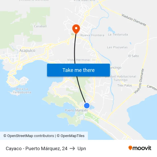 Cayaco - Puerto Márquez, 24 to Upn map