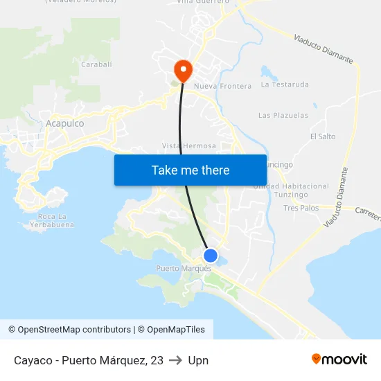Cayaco - Puerto Márquez, 23 to Upn map