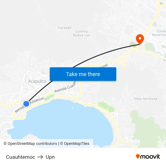 Cuauhtemoc to Upn map