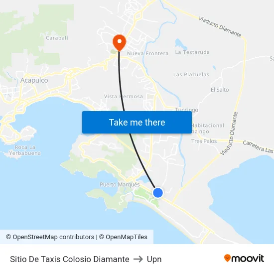 Sitio De Taxis Colosio Diamante to Upn map