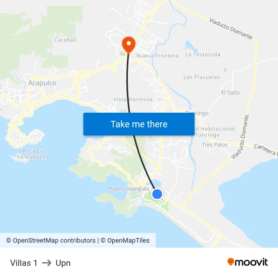 Villas 1 to Upn map