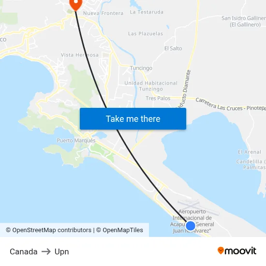 Canada to Upn map