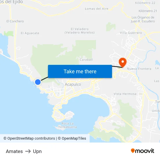 Amates to Upn map