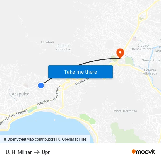 U. H. Militar to Upn map