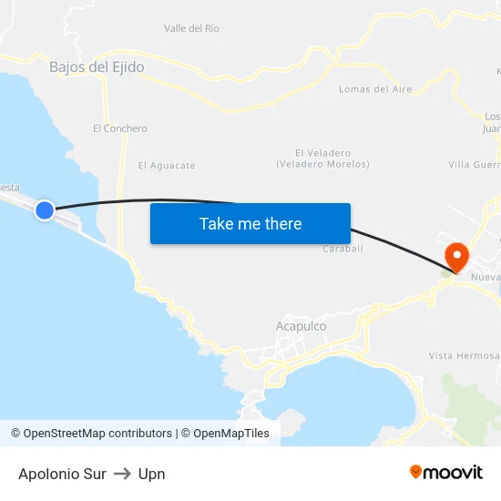 Apolonio Sur to Upn map