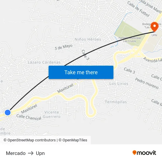 Mercado to Upn map