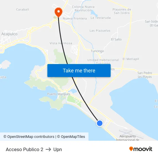 Acceso Publico 2 to Upn map