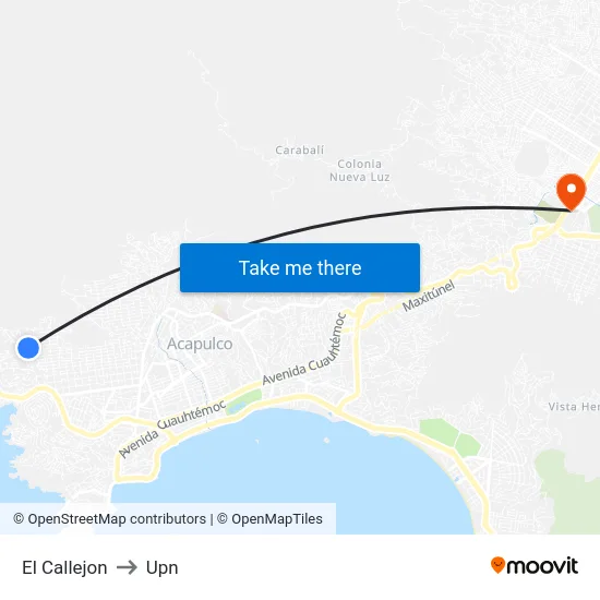 El Callejon to Upn map