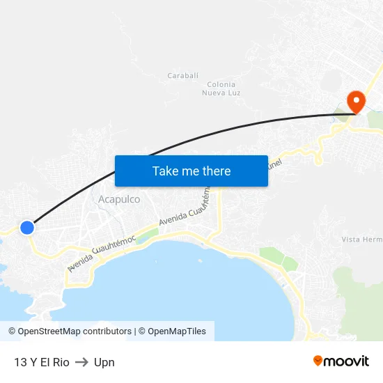 13 Y El Rio to Upn map