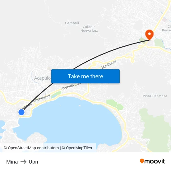 Mina to Upn map