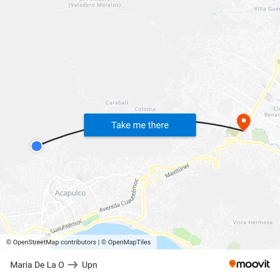 Maria De La O to Upn map