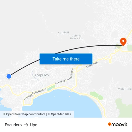 Escudero to Upn map