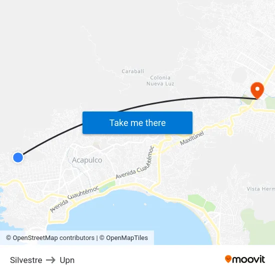 Silvestre to Upn map