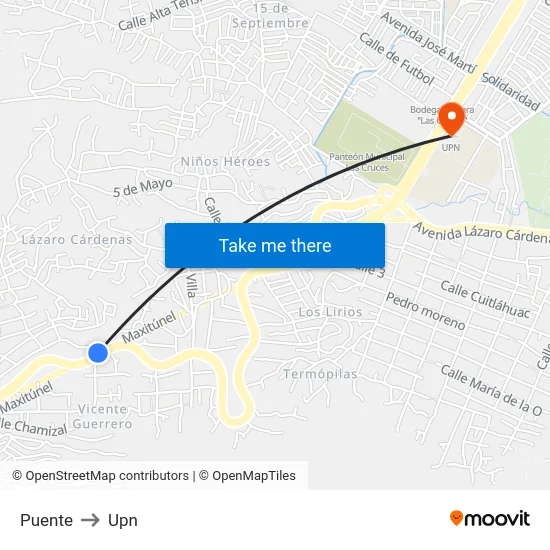 Puente to Upn map