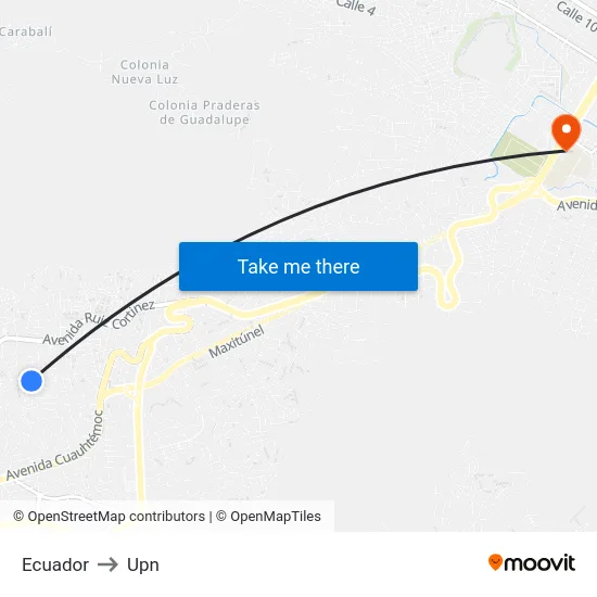 Ecuador to Upn map
