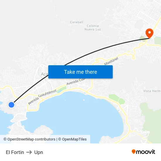 El Fortin to Upn map