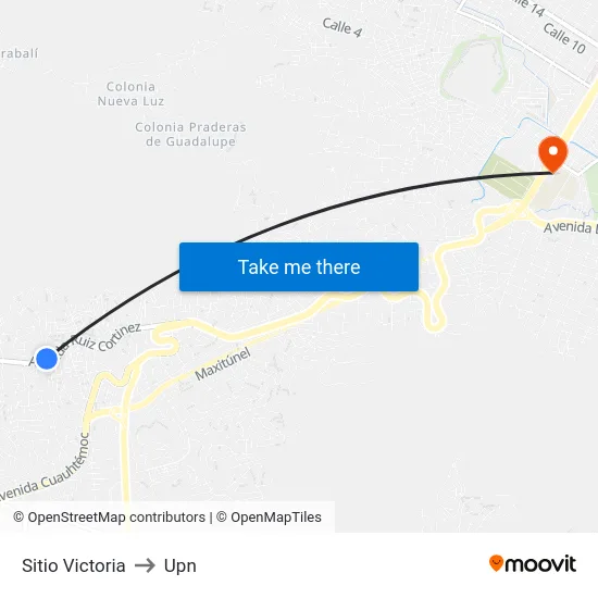 Sitio Victoria to Upn map