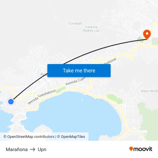 Marañona to Upn map