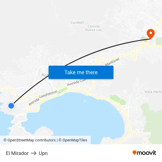 El Mirador to Upn map