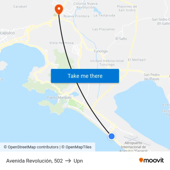 Avenida Revolución, 502 to Upn map
