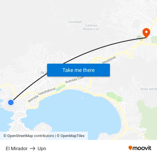 El Mirador to Upn map