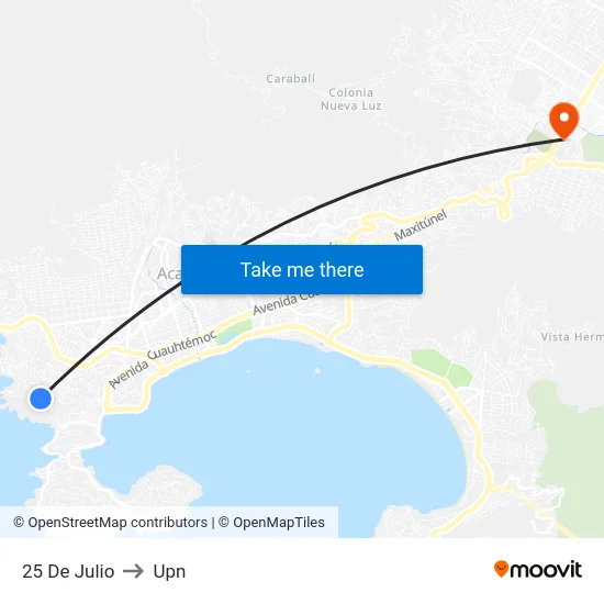 25 De Julio to Upn map