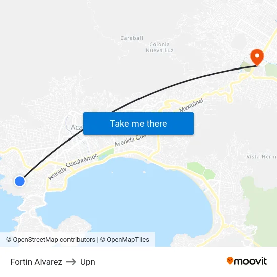 Fortin Alvarez to Upn map