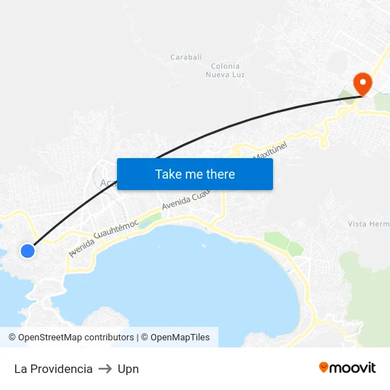 La Providencia to Upn map