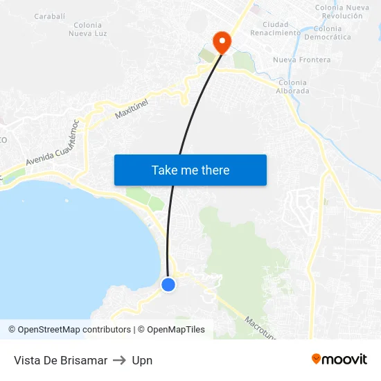 Vista De Brisamar to Upn map