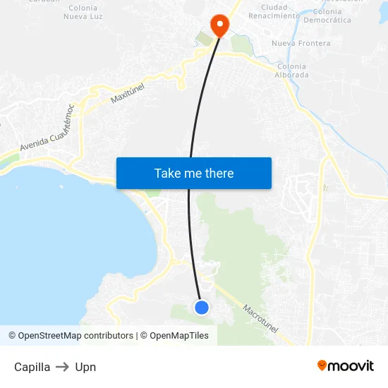 Capilla to Upn map