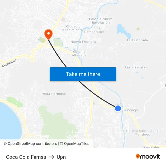 Coca-Cola Femsa to Upn map