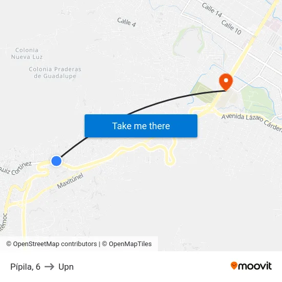 Pípila, 6 to Upn map