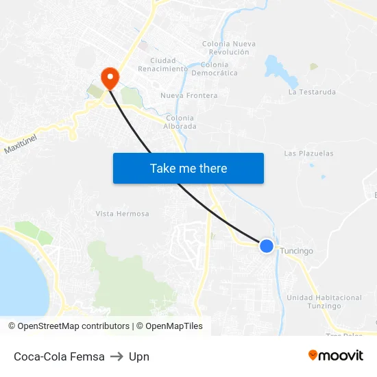 Coca-Cola Femsa to Upn map