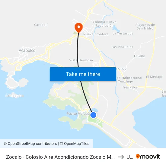 Zocalo - Colosio Aire Acondicionado Zocalo Macrotunel Colosio to Upn map