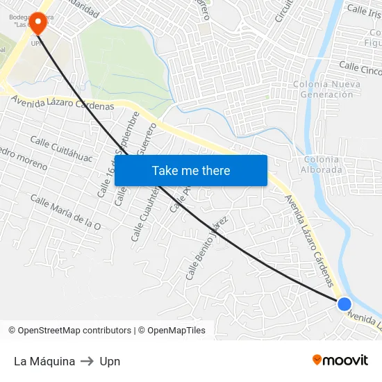 La Máquina to Upn map
