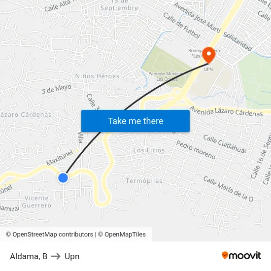 Aldama, B to Upn map