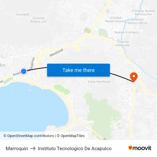 Marroquin to Instituto Tecnologico De Acapulco map