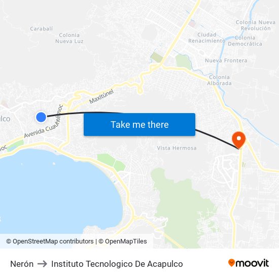 Nerón to Instituto Tecnologico De Acapulco map