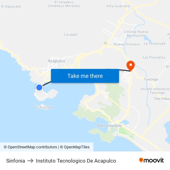 Sinfonia to Instituto Tecnologico De Acapulco map