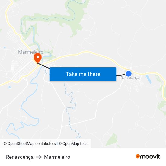 Renascença to Marmeleiro map