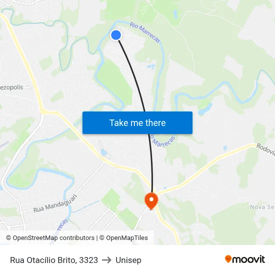 Rua Otacílio Brito, 3323 to Unisep map