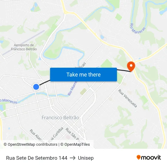 Rua Sete De Setembro 144 to Unisep map