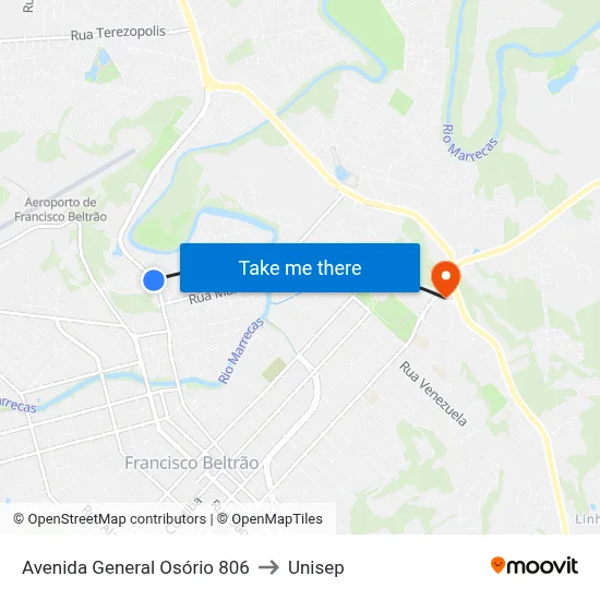 Avenida General Osório 806 to Unisep map