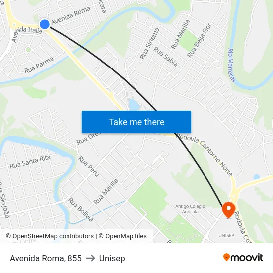 Avenida Roma, 855 to Unisep map