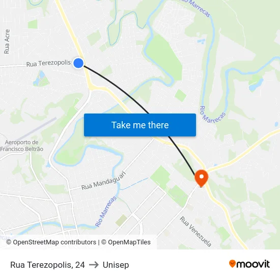 Rua Terezopolis, 24 to Unisep map