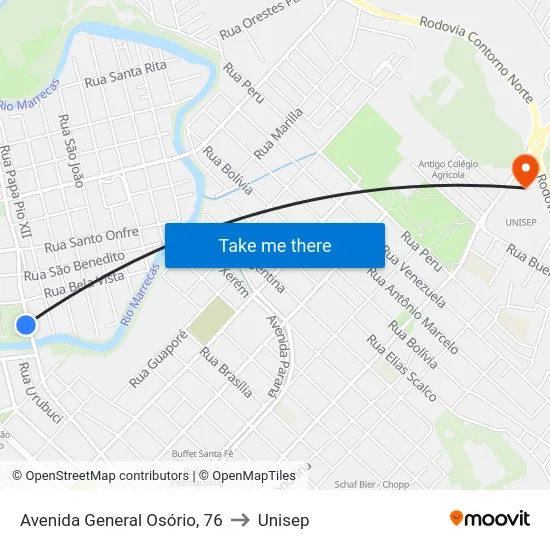 Avenida General Osório, 76 to Unisep map