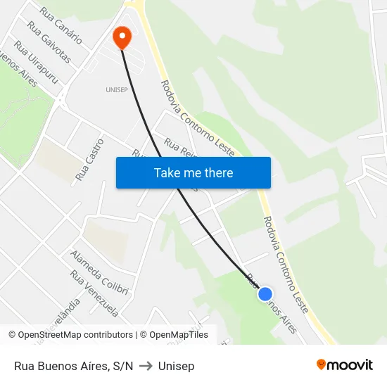 Rua Buenos Aíres, S/N to Unisep map